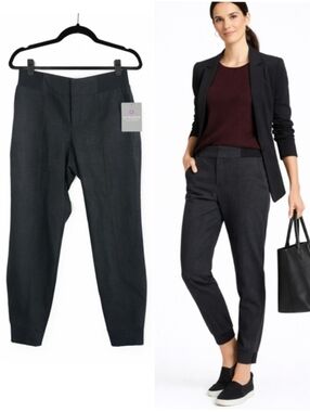 Athleta Work It City Wool Blend Jogger Pants Charcoal Commuter Office Stretch 6